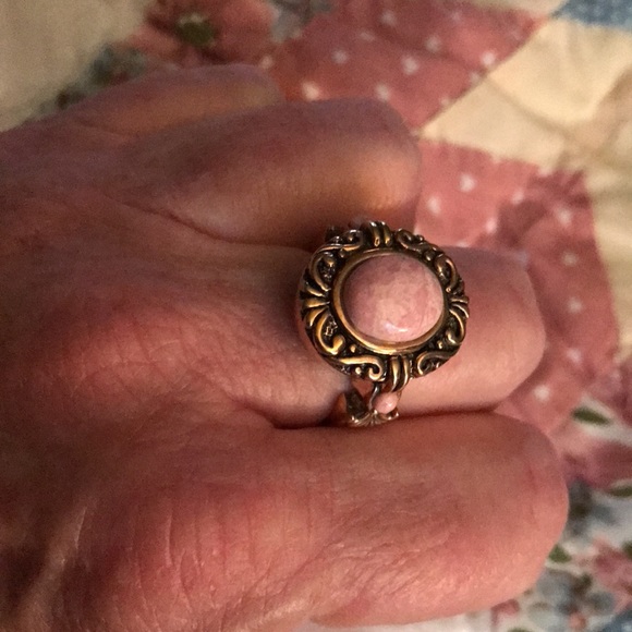 Vintage Pink Gemstone Ring Signed AHM - Picture 6 of 8